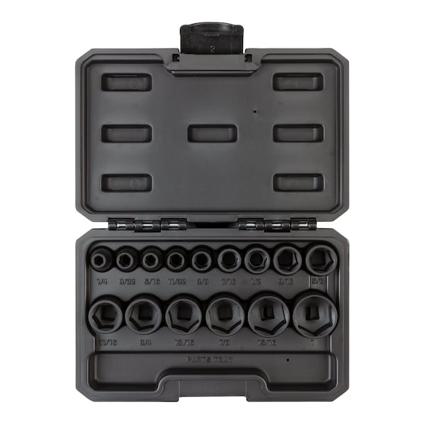 Tekton 3/8 Inch Drive 6-Point Impact Socket Set with Case, 15-Piece (1/4-1 in.) SID91300 - main